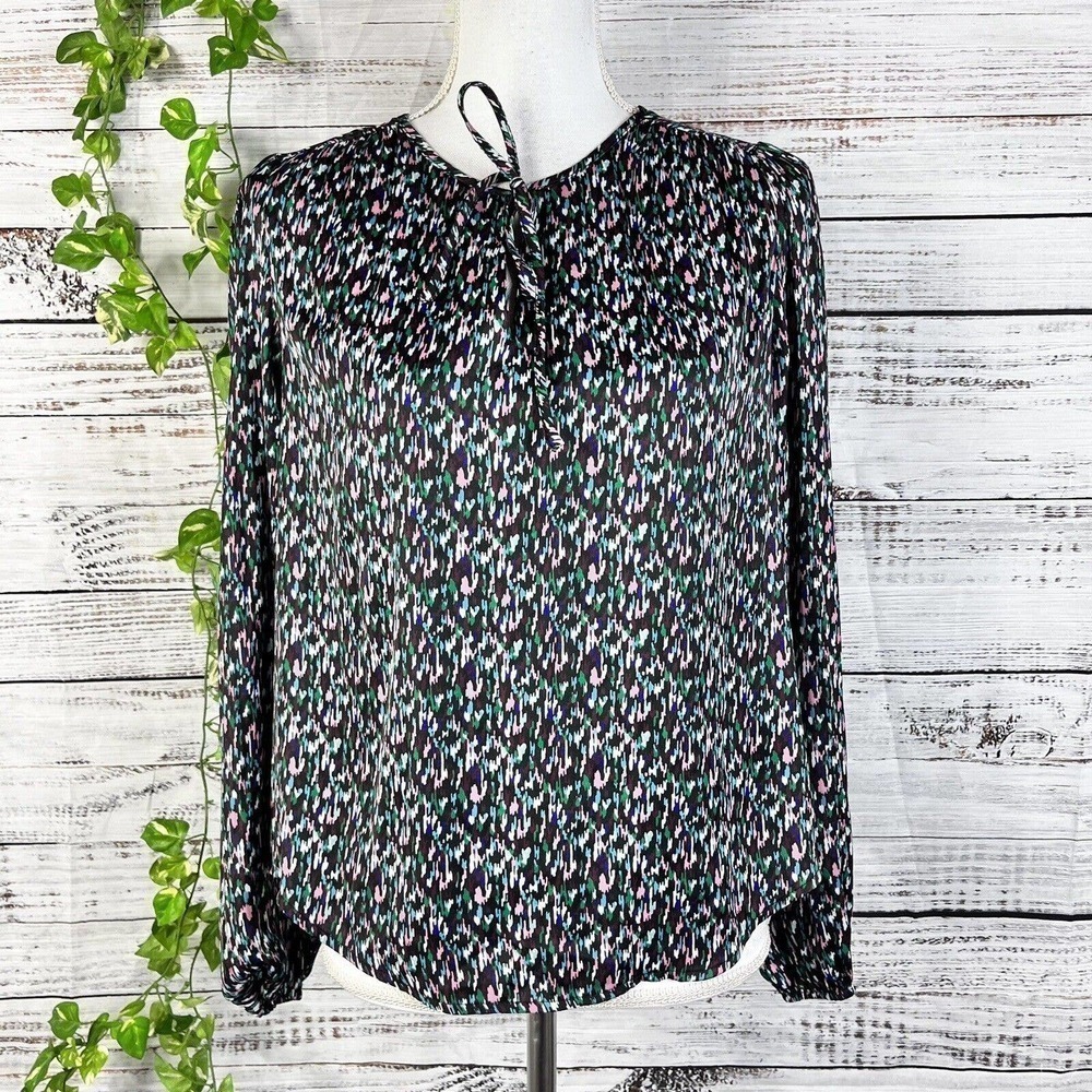 Banana Republic Blouse Top size Small Blue Pink Green Lagenlook Peasant Modest
